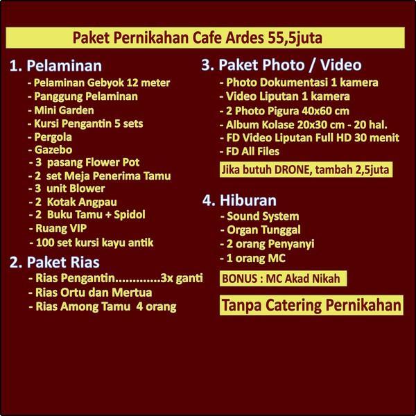 paket pernikahan cafe ardes