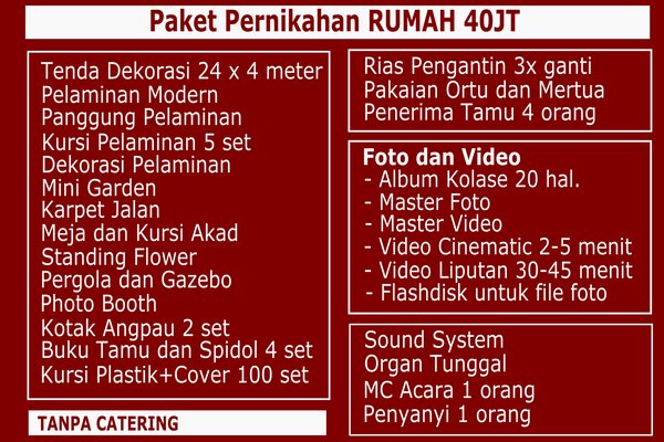 paket pernikahan rumah tangerang