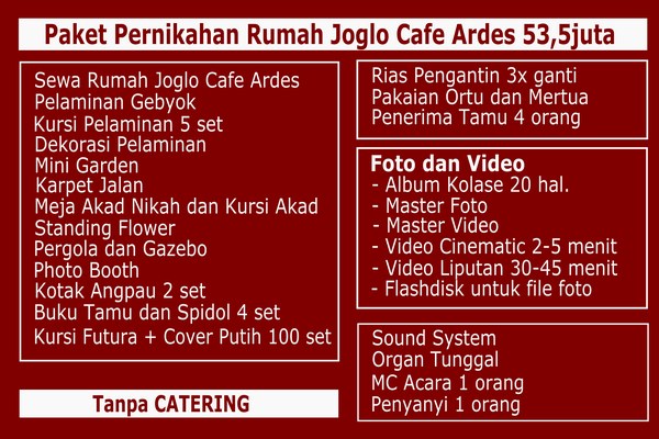 paket pernikahan cafe ardes tigaraksa