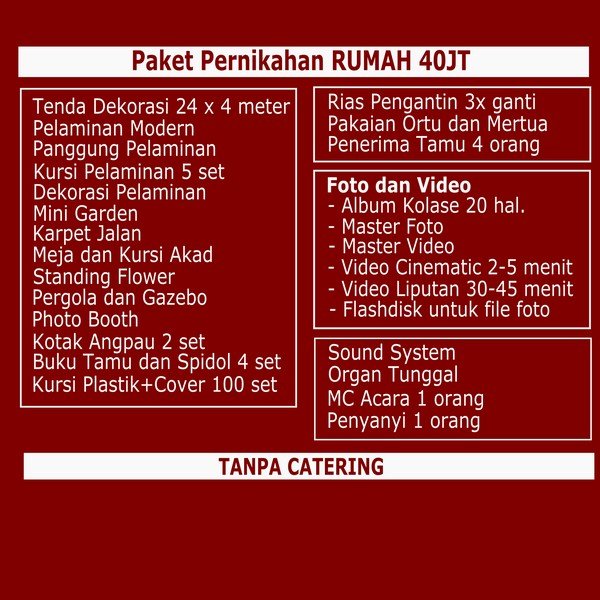 paket pernikahan rumah tangerang